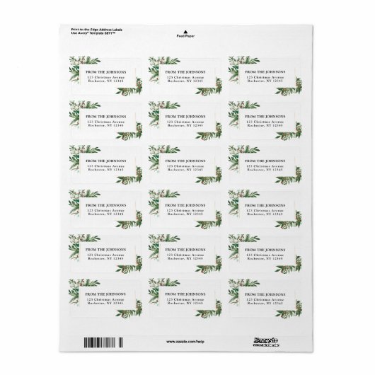 Feiertage-Weihnachten-Adresse Adressaufkleber (Vorne)