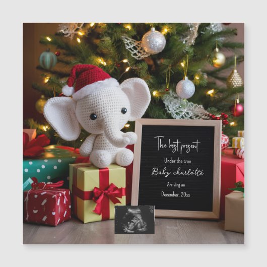 Feiertage Weihnachtsschwangerschaft Magnetkarte (Vorderseite)