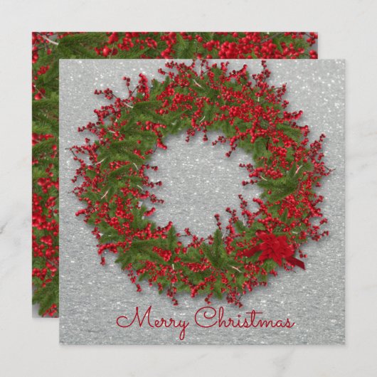 Feiertage Wreath Feiertagskarte (Vorne/Hinten)
