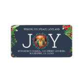 Feiertage wünscht Freude Foto Weihnachten Rücksend Adressaufkleber (Vorne)