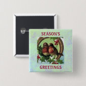 Feiertaglovebirds-Knopf Button (Vorne & Hinten)