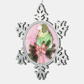 Feiertagparakeet-Verzierung Schneeflocken Zinn-Ornament (Rechts)