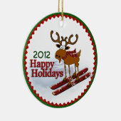 Feiertags-abschüssige Elche Keramik Ornament (Rechts)