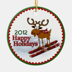 Feiertags-abschüssige Elche Keramik Ornament
