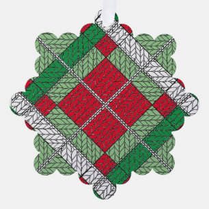 FEIERTAGS-ARGYLE-STRICKMOTIV Schneeflocken-Papier- Ornament Karte