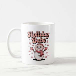Feiertags-Baby Süßer Rosa Schneemann Kaffeetasse