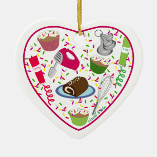 Feiertags-Backen-Herz-Verzierung Keramikornament