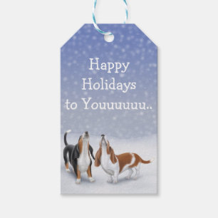 Feiertags-Basset-Geschenk-Umbauten Geschenkanhänger