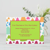 Feiertags-Baum-Party Einladung (Stehend Vorderseite)