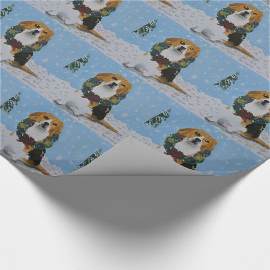 Feiertags-Beagles Geschenkpapier (Ecke)