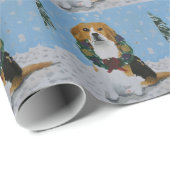 Feiertags-Beagles Geschenkpapier (Rolleneckpunkt)