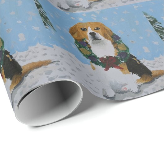 Feiertags-Beagles Geschenkpapier (Rolleneckpunkt)