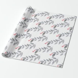 Feiertags-Beeren-Blatt-Zweig Geschenkpapier