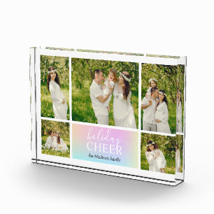 Feiertags-Beifall-Rosa-schillernder Fotoblock