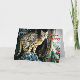 Feiertags-bengalische Katzen-Gruß-Karte Feiertagskarte