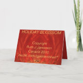 FEIERTAGS-BLÜTE FEIERTAGSKARTE (Rückseite)