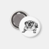Feiertags-Bulldogge Fokus Magnet (Vorderseite/Rückseite)