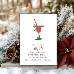 Feiertags-Cocktails Festliche Weihnachtsfeier Rot Einladung