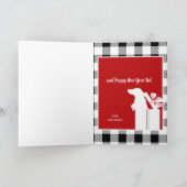 Feiertags-Dackeln kariert Feiertagskarte (Innenseite)