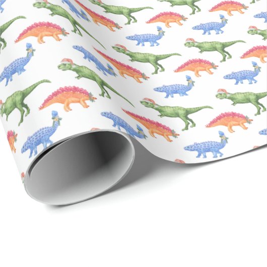 Feiertags-Dinosaurier-Geschenkpapier Geschenkpapier (Rolleneckpunkt)