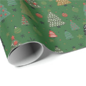 Feiertags-Echos-Grünes Geschenkpapier (Rolleneckpunkt)