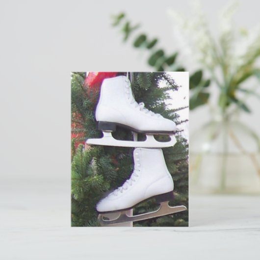 Feiertags-Eis-Skate Feiertagspostkarte (Stehend Vorderseite)