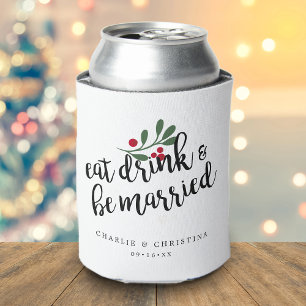 Feiertags Essen Trinken und Heiraten Weihnachtsbee Dosenkühler