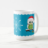 Feiertags-Eulen-Tasse 15 Unze Kaffeetasse (VorderseiteRechts)