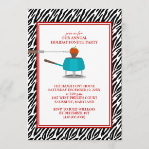 Feiertags-Fondue-Party Einladungen