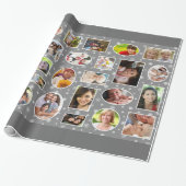 Feiertags-Foto-graues Geschenkpapier (Ungerollt)
