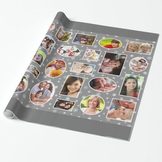 Feiertags-Foto-graues Geschenkpapier (Ungerollt)