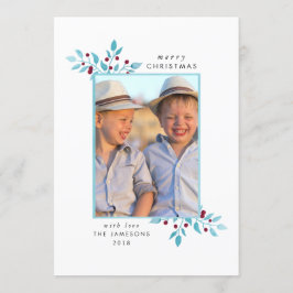 Feiertags-Foto-Karte *Bright Blau Christmas* Einladung