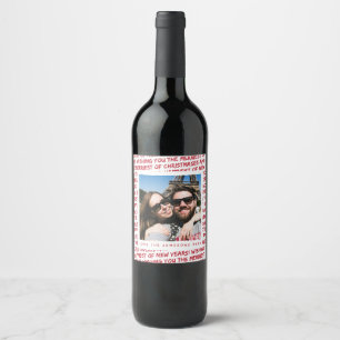 Feiertags-Foto-Wein-Aufkleber *Christmas Graffiti* Weinetikett