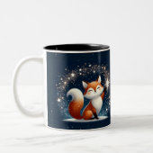 Feiertags-Fuchs-Charm-Mug Zweifarbige Tasse (Links)