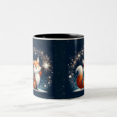 Feiertags-Fuchs-Charm-Mug Zweifarbige Tasse (Mittel)