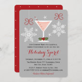 Feiertags-Geist-Rosa-MartiniunternehmensParty Einladung (Vorne/Hinten)