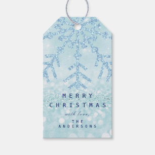 Feiertags-Geschenk-blauer Schnee blättert Tiffany Geschenkanhänger