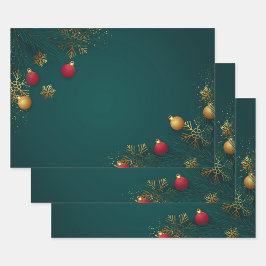 Feiertags-Geschenkpapier-Set mit 3 flachen Bögen Geschenkpapier Set