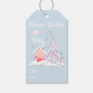 Feiertags-Glitzer-Winter-Märchenland Geschenkanhänger