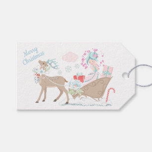 Feiertags-Glitzer-Winter-Märchenland-Schlitten Geschenkanhänger