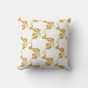 Feiertags-Gold-Stechpalmen-Kissen Kissen