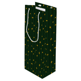 Feiertags-Grün-Gelb-Stern-Streifen-Weihnachten Geschenktüte Für Weinflaschen