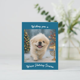 Feiertags-Grußkarte mit Pete dem Pekingese Feiertagspostkarte