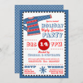 Feiertags-hässliche Strickjacke-WeihnachtsParty Einladung (Vorne/Hinten)