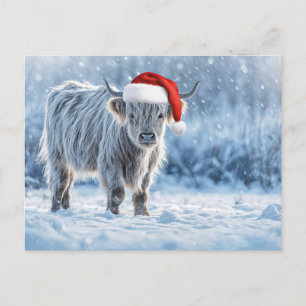 Feiertags Highland-Kalb im Schnee Cute Postkarte