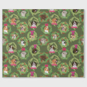 Feiertags-HundeKränze im Grün Geschenkpapier (Flach)