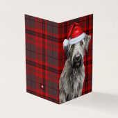 Feiertags-Irish Wolfhound Hund Rotkariert Weihnach (Vorderseite)