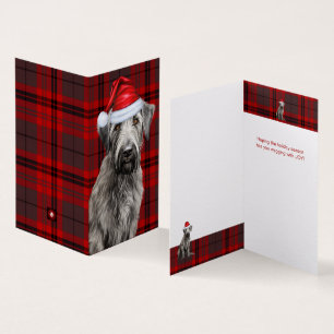 Feiertags-Irish Wolfhound Hund Rotkariert Weihnach