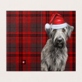 Feiertags-Irish Wolfhound Hund Rotkariert Weihnach (Außenseite Aufgefaltet)