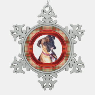 Feiertags-karierte Foto-Schneeflocke-Verzierung Schneeflocken Zinn-Ornament